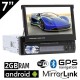Android αναδιπλούμενη οθόνη BOOMA 7" ιντσών με GPS (ηχοσύστημα αυτοκινήτου WI-FI, 2GB, Youtube, USB, 1DIN, MP3, MP5, Bluetooth, Mirrorlink, 4x60W) 8265B